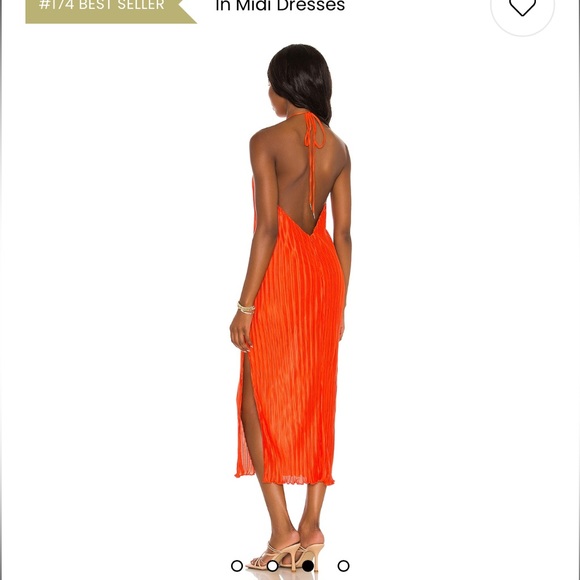 House of Harlow 1960 Orange Halter Dress - Picture 4 of 6